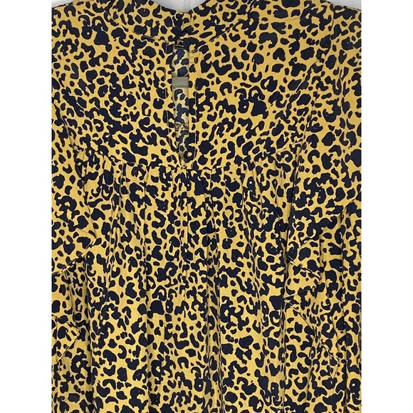 NWT WAYF Womens Pierce Leopard Long Sleeve Mini Dress Small Mock Neck Pockets - Picture 10 of 14